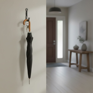 Crochet mural en fer au look artisanal |   Crochet décoratif à finition polie pour l'organisation de la chambre et la décoration murale - Product Image 3