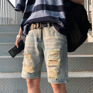 Shorts de sport pour hommes, style urbain, avec cordon de serrage, durables, 5 pouces, en molleton tricoté French Terry, couleur unie - Product Image 6