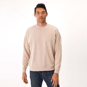 2025 haute qualité 500gsm personnalisé sweat à col rond hiver polaire goutte épaule surdimensionné hommes sweat - Product Image 1