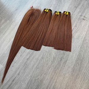 Lace Front <b>Long</b> <b>Wig</b> Natural Black/Ginger Virgin Remy Bangs HD Transparent Cap 250% Density Double Drawn Vietnamese Average Size - Product Image 4