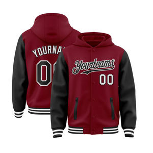 Veste universitaire Graffiti en laine pour hommes à la mode Style High Street avec col rabattu et décoration de patch brodé - Product Image 6