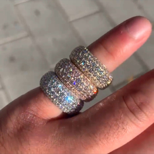 RB Gems Bague en argent sterling 925 pour homme Meilleur rappeur populaire 'Heart Break Love' Hip Hop Pave Clear Moissanite pour mariage glacé - Product Image 5