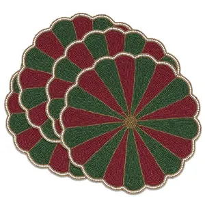 Chemins de table circulaires modernes faits à la main avec des perles, attrayants, décoratifs pour la maison, fabricant en gros d'accessoires de table - Product Image 4