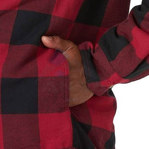 Chaqueta Camisa de Manga Larga para Hombre, Forrada de Sherpa, Aislante, Cálida, para Invierno, Informal y de Trabajo, Rojo Búfalo - Product Image 6