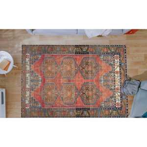 Vintage Style <b>Chenille</b> <b>Rug</b>: Turkish Pattern Entryway Runner - Product Image 4