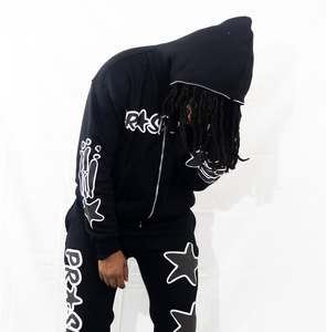 Heavyweight Vintage Distressed 450 Gsm French Terry Fleece Dos piezas Oem Fabricante de ropa personalizada Pantalones de chándal y conjunto con capucha - Product Image 2