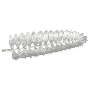 Plato para servir de metal con forma de hoja de gran venta con un diseño moderno elegante y pulido perfecto para servir comida - Product Image 2