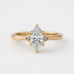 แหวนหินข้างประดับโรเดียมสำหรับงานแต่งงานและงานเลี้ยงหมั้นสำหรับผู้หญิงทอง14K ประดับเพชร - Product Image 5