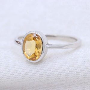 ซื้อพลอยซิทรีนจากธรรมชาติอันล้ำค่า925แหวนเงินสเตอลิงดีไซน์เนอร์สำหรับงานแต่งงานเครื่องประดับผู้หญิงขายส่ง - Product Image 3