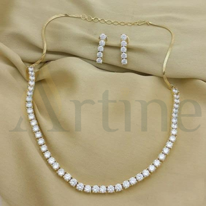 Hecho a medida para hombres, joyería hecha a mano, collar de tenis eleva su encanto de diamantes cultivados en laboratorio de oro amarillo de 14kt con claridad VVS - Product Image 1