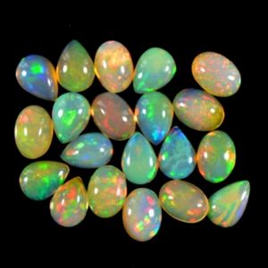 DHORGEMS Labradorita Etíope Natural Welo, Ópalo de Fuego, Corte Pera, Cabujón Suelto, Certificado por Terceros, 5-10mm, para Joyería de Plata - Product Image 5