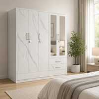 Nouvelle garde-robe et armoire de maquillage modernes de luxe avec miroir éclairé armoire de rangement ensemble de vanité pour meubles de chambre à coucher