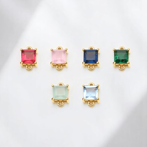 Arco Iris piedra lunar cuadrado facetado 8x6mm piedras preciosas colgante dijes conector chapado en oro ajuste de punta DIY fabricación de joyas suministro - Product Image 3