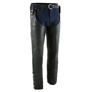 Pantalones de cuero negro para hombre - Product Image 1
