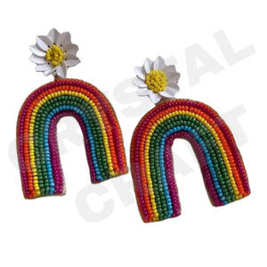 Pendientes colgantes de moda de flores, recién llegado, cuentas hechas a mano transfronterizas, oro, moda creativa para fiestas, estilo cristiano - Product Image 6