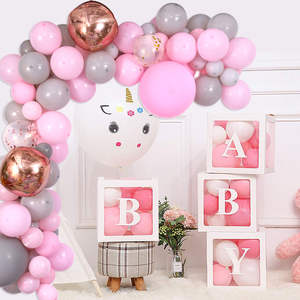 Kit de guirlande d'arche de ballons métalliques rose pastel et gris de 153 pièces pour la fête des mères, la rentrée scolaire, la Saint-Valentin et les fêtes - Product Image 2