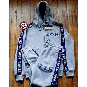 Zeta Phi Beta Sorority Embroidery Women Fleece Tracksuit | ZPB Sorority Embroidered Ladies Custom Style <b>Jogging</b> <b>Suit</b> - Product Image 1