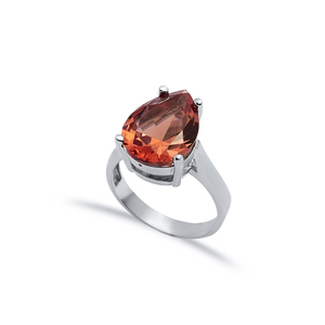 แหวนรูปทรงหยดน้ำ 12x16 มม. ประดับพลอยซัลทาไนต์ งานแฮนด์เมดจากตุรกี ขายส่ง เงินแท้ 925 เครื่องประดับคุณภาพสูงสำหรับผู้หญิง - Product Image 1