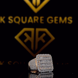 Baguette & Round Cut Moissanite Bague Hip Hop pour homme Bague de fiançailles VVS Moissanite personnalisée en argent 925, Bague de champion glacée - Product Image 4