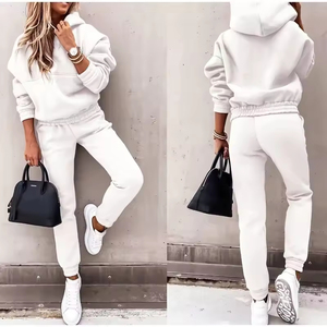 Survêtement pour femme avec logo personnalisé, 100% coton, écologique, respirant, vêtements décontractés, vente d'usine - Product Image 6