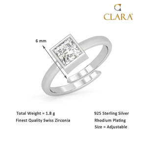 Anillos de Plata de Ley 925 de Primera Calidad para Mujer, Chapados en Rodio con Diamantes de Corte Princesa y Ovalado, Tipo Anillo para Hombre - Product Image 5