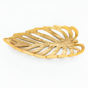 Plat ovale de plateau de feuille de coulée d'aluminium de finition d'or de qualité supérieure pour le taux de gros de maison et d'hôtel - Product Image 5