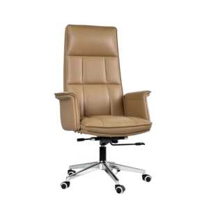 Sedia da Ufficio Direzionale Premium Contemporanea con Schienale Alto, Altezza Regolabile, in Metallo Cromato e Pelle PU per Casa o Laboratorio - Product Image 4