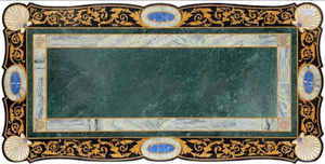 Table de chevet en marbre vert avec incrustation de nacre, modèle d'amour personnalisé, art populaire indien, travail d'incrustation, pour la Saint-Valentin - Product Image 3