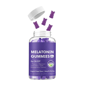 เมลาโทนินกัมมี่เสริมอาหารช่วยการนอนหลับตอนกลางคืน 60 เม็ด สำหรับผู้ใหญ่ รสองุ่น ออร์แกนิค วีแกน ชนิดเคี้ยวได้ - Product Image 2