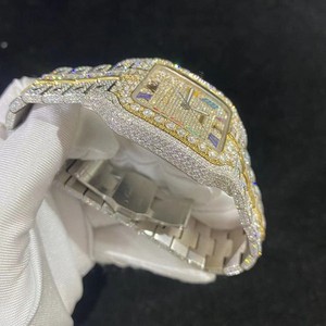 Montre moderne à cadran romain, coupe baguette VVS, moissanite, diamant, mécanique, automatique, mode hip hop pour hommes au meilleur prix - Product Image 3