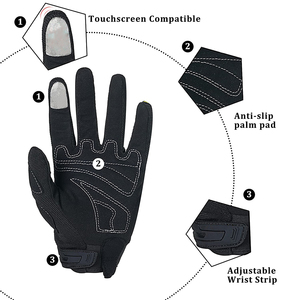 ถุงมือขี่มอเตอร์ไซค์แบบเต็มนิ้วระบายอากาศได้ถุงมือขี่มอเตอร์ไซค์กันลื่นสำหรับผู้ชายผู้หญิงปั่นจักรยานกลางแจ้ง - Product Image 3