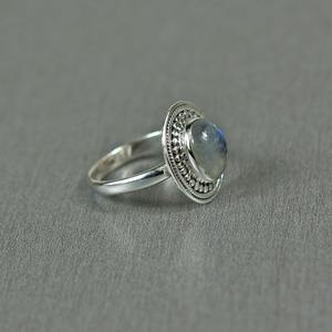 925 argent Sterling Boho Style bague à la main classique pierre de lune bijoux en pierres précieuses pour les femmes cadeau de mariage pour femme - Product Image 3