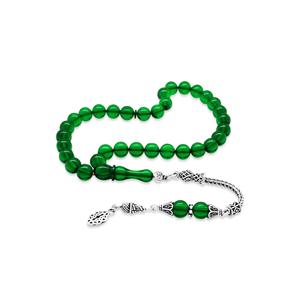 925 sfera in argento Sterling taglio verde rosario ambra fuoco con nappe - Product Image 3