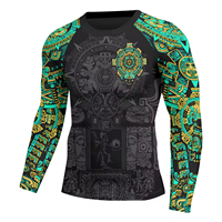 Rashguards Mma Rush Guard Compression Shirt En Gros Personnalisé Sublimation Imprimé Jiu Jitsu Grappling Bjj Rash Guard À Manches Longues