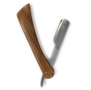 มีดโกนตรงสำหรับผู้ชายมีดโกนสแตนเลสสีทึบมีดโกนหนวดสำหรับช่างตัดผมแบบใหม่ - Product Image 4