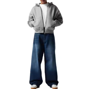 2025 colección de invierno de lujo para hombre recortada Boxy Hoodie Drop Shoulder Plain Dyed French Terry 500gsm peso pesado - Product Image 4