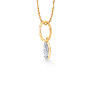 Collier pendentif œil porte-bonheur en laiton plaqué rhodium avec accent diamant pour femme - Product Image 3