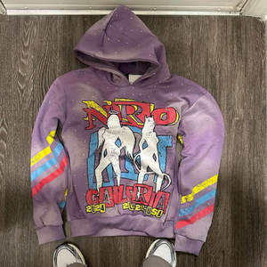 Sudadera con capucha desgastada lavada con ácido Vintage con estampado de pantalla Sudadera con capucha cuadrada de peso pesado de algodón gráfico personalizado - Product Image 3