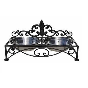Comedero de acero inoxidable para perros y gatos en diseño duradero con acabado plateado, perfecto para servir comida y agua, cuenco plateado de Metal - Product Image 5