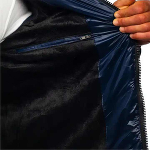 Custom OEM Coated Stand Collar Printed Hooded Puffer Jacket for <b>Men</b> Front Customized Winter Casual Eco-Friendly Windproof - Product Image 5