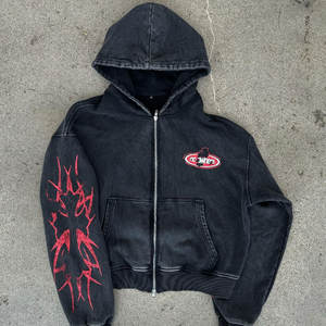 300 GSM 100% Cotton Fleece Sudadera con capucha con cremallera para hombre con serigrafía y envío rápido Premium Low MOQ para hombres - Product Image 2