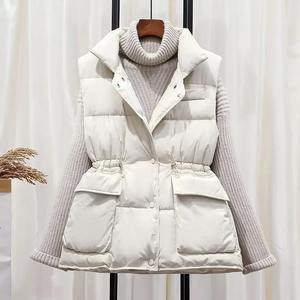 Chaqueta de abrigo ajustada en la cintura negra para mujer 2024, versión coreana, chaleco de algodón estampado técnico para Otoño/Invierno, nuevo estilo - Product Image 2