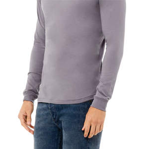 เสื้อยืดคอกลมแขนยาวผ้าคอตตอนคอมบ์สไตล์คลาสสิกความนุ่มแบบถัก100% - Product Image 5