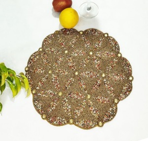 Great Quality Multi Utility <b>Glass</b> Beaded <b>Placemat</b> Home Decoration - Product Image 5