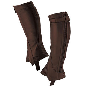 Demi-gambes en cuir véritable élégantes et personnalisables, durables, avec fermeture éclair, pour hommes et femmes, coupe ample, accessoires équestres - Product Image 4