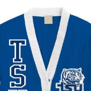 <span class=keywords><strong>Cardigan</strong></span> da donna con maglione in acrilico di <span class=keywords><strong>cotone</strong></span> Letterman in maglia <span class=keywords><strong>blu</strong></span> reale - Product Image 2