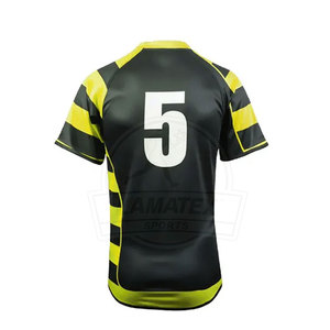 Uniforme de rugby personnalisé OEM pour hommes Dernière conception de shorts de couleur unie Ensemble 100% polyester respirant teint uni Impression de logo personnalisée - Product Image 6