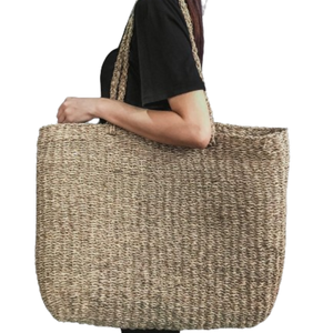 Vente en gros de sac de marché écologique en jonc de mer panier de plantes en jonc de mer tissé à la main par un artisan vietnamien - Product Image 3