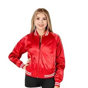 เสื้อแจ็คเก็ตบอมเบอร์สีน้ำเงินรอยัล คุณภาพสูง ขายดีที่สุด สำหรับเด็กผู้หญิง ผลิตตามสั่ง สีซาตินเงางาม ซิปคุณภาพดี - Product Image 6