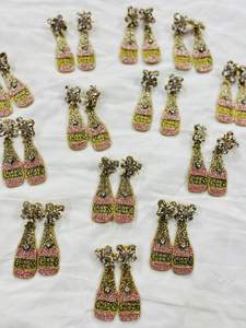 Último nuevo diseño de pendientes de cuentas, aro de gota de círculo grande, pendiente redondo para fiesta y accesorio de moda de noche - Product Image 4